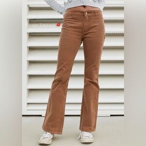 J. GALT MID-RISE FLARED 'ALIYAH CORDUORY JEANS' IN BROWN
